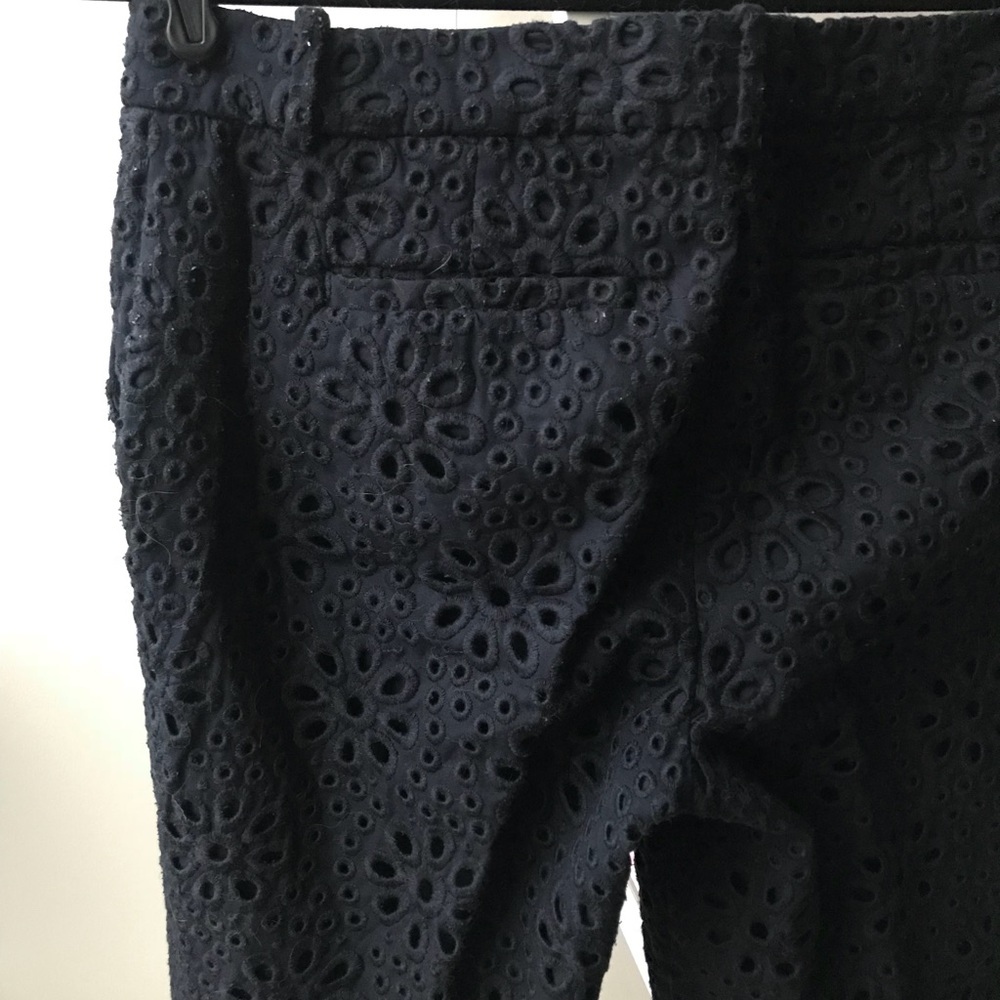JCrew Cafe Capri with laser cut detail